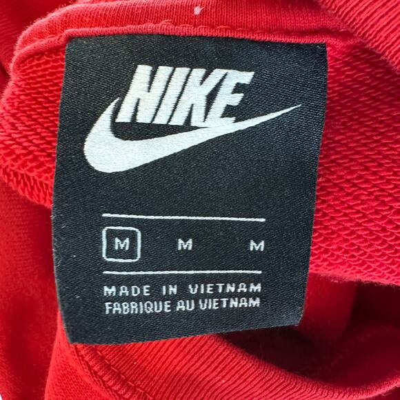 Nike Sweatshirt WMNS M Pullover Loose Fit Crew Neck Red Cheetah Swoosh Logo - Picture 6 of 8